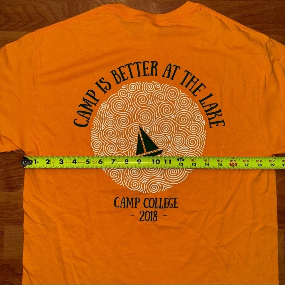 SUNY Oswego T Shirt Camp College “CAMP IS BETTER AT THE LAKE” Yellow Tee Men’s M - Picture 7 of 10